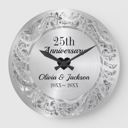 Silberblume Große Wanduhr (Vorderseite)