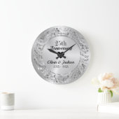 Silberblume Große Wanduhr (Zuhause)