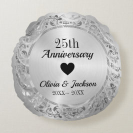 Silberblume Rundes Kissen