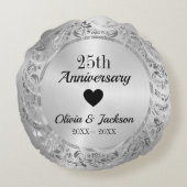 Silberblume Rundes Kissen (Rückseite)