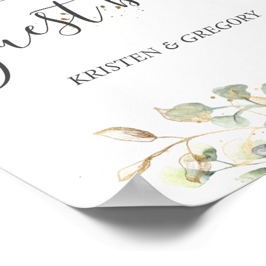 Silberblumen-Gästebuch Poster (Ecke)