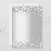 Silberblumen-Monochrome Hochzeit Einladung (Rückseite)