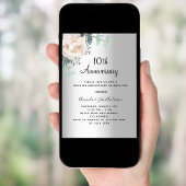 Silberblütengrün 10. Hochzeitstag Einladung