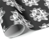 Silberbohrer auf schwarzem Papier Geschenkpapier (Rolleneckpunkt)