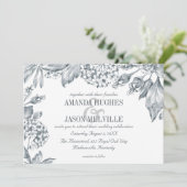 Silberbotanisch| Einladung zur Hochzeitsreise (Stehend Vorderseite)