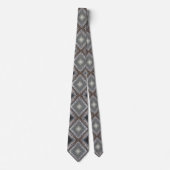 Silberbraun blaue Punkte in Diamonds Neck Tie Krawatte (Vorderseite)