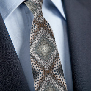 Silberbraune Blaue Punkte In Diamant-Halstuch Krawatte