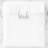 Silberbriefe, Glitzer Schriftart Quadratischer Aufkleber (Tasche)