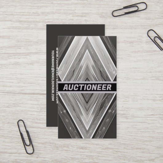 Silberbrillanz des Auktionators Visitenkarte (Vorderseite/Rückseite Beispiel)