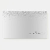 Silberbrushal Monogram Name Modern Post-it Klebezettel (Vorderseite)