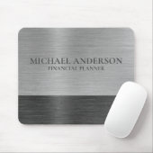Silberbrushed Metal Metallic Monogram Name Mousepad (Mit Mouse)