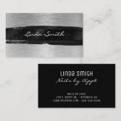 Silberbrushülle aus Metallfolie Schwarzer Pinselst Visitenkarte (Vorne/Hinten)