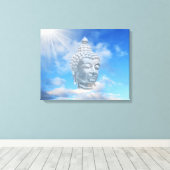 Silberbuddha am Himmel Leinwanddruck (Insitu (Holzboden))