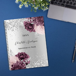 Silberburgund florale elegant glamourös 2023 planer
