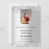 Silberburgundisches Foto Save the Date Hochzeit (Rückseite)