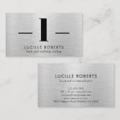 Silberbürste für Metallbuchstaben L Monogram, Haar Visitenkarte (Vorne/Hinten)