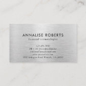 Silberbürste Metallbuchstabe A Monogram Haarmakeup Visitenkarte (Rückseite)