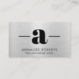 Silberbürste Metallbuchstabe A Monogram Haarmakeup Visitenkarte