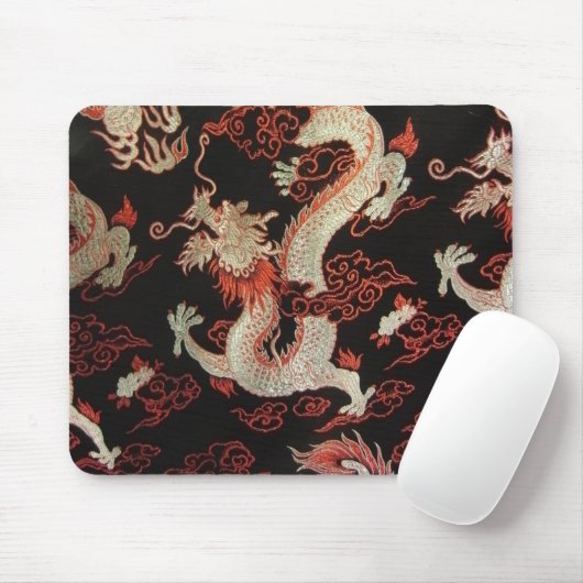 Silberchinesischer Drache Mousepad (Mit Mouse)