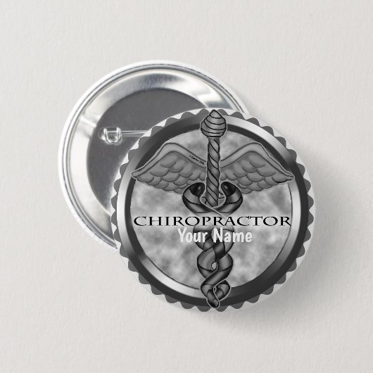 Silberchiropraktiker Button (Vorne & Hinten)