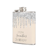 Silbercreme-Glitzer-Tropfen zum Geburtstag Flachmann (Links)