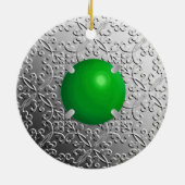 SilberDamast mit einem Imitat-Jadestein Keramik Ornament (Hinten)