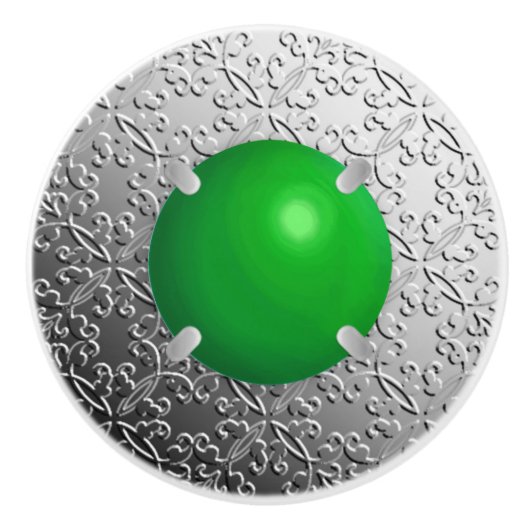 SilberDamast mit einem Imitat-Jadestein Keramikknauf (Vorderseite)