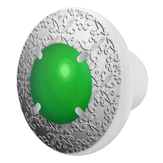 SilberDamast mit einem Imitat-Jadestein Keramikknauf (Rechts)