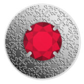 SilberDamast mit Imitat-Granatstein Keramikknauf (Vorderseite)