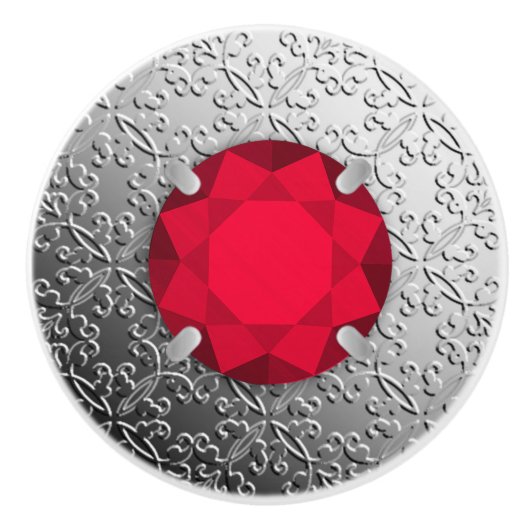 SilberDamast mit Imitat-Granatstein Keramikknauf (Vorderseite)