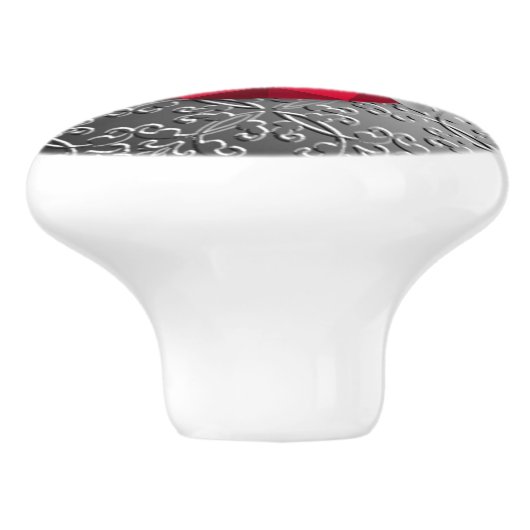 SilberDamast mit Imitat-Granatstein Keramikknauf (Seitenansicht)