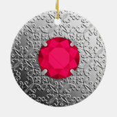 SilberDamast mit Ruby-Edelstein aus Imitaten Keramik Ornament (Hinten)