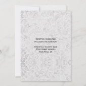 SilberDamast Schwarzes Ribbon Lila Jewel Wedding Einladung (Rückseite)