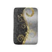 SilberDamast und schwarzer Damast Badematte (Vorderseite Vertikal)