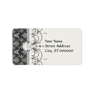 Silberdamtel Adressaufkleber