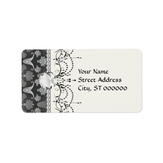 Silberdamtel Adressaufkleber (Vorne)