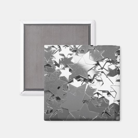 Silberdekorative Sterne Magnet (Vorderseite/Rückseite)