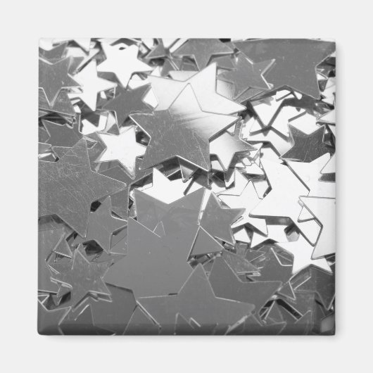 Silberdekorative Sterne Magnet (Vorne)