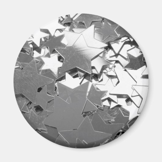 Silberdekorative Sterne Magnet (Vorne)