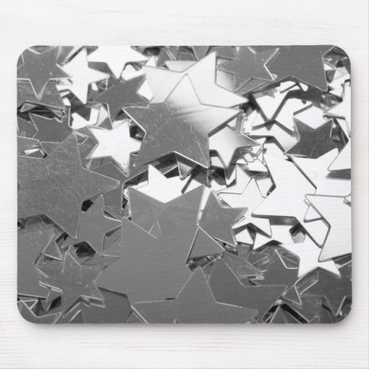 Silberdekorative Sterne Mousepad (Vorne)
