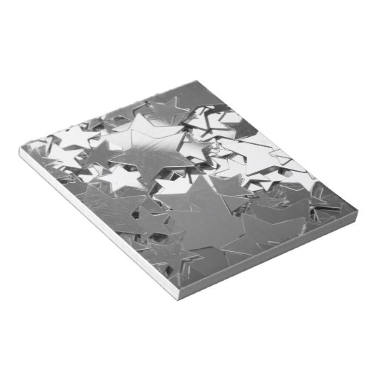 Silberdekorative Sterne Notizblock (angewinkelt)