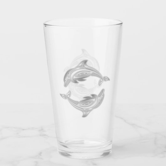 Silberdelphine Glas (Vorderseite)