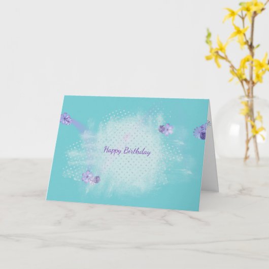 Silberdiamant abstrakter Geburtstag Karte (Gelbe Blume)