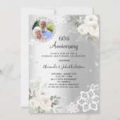 Silberdiamanten-Florale 60. Einladung (Vorderseite)