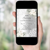 Silberdiamanten Luxus 60. Hochzeitstag Einladung