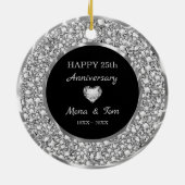 Silberdiamanten Ring und Herz Keramik Ornament (Hinten)