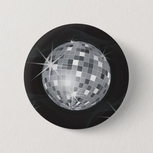 Silberdiskoball Button (Vorderseite)