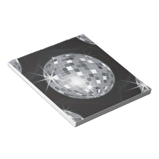Silberdiskoball Notizblock (angewinkelt)