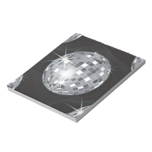 Silberdiskoball Notizblock (Rotiert)