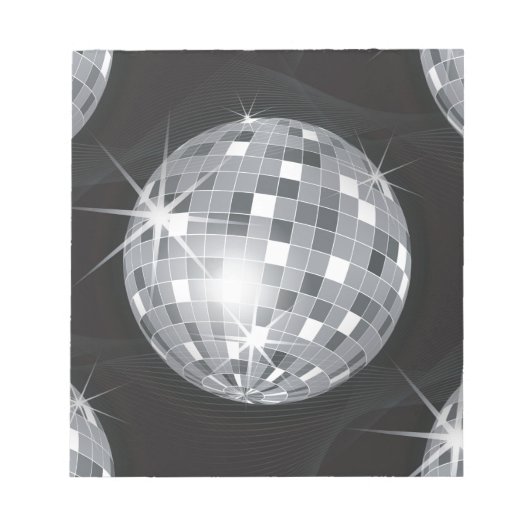 Silberdiskoball Notizblock (Vorderseite)